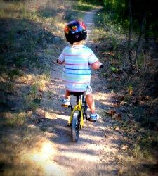 Biking up the hill