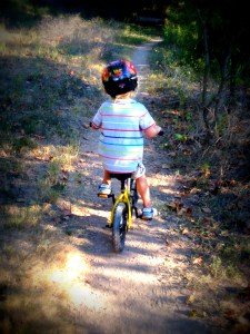 Biking up the hill